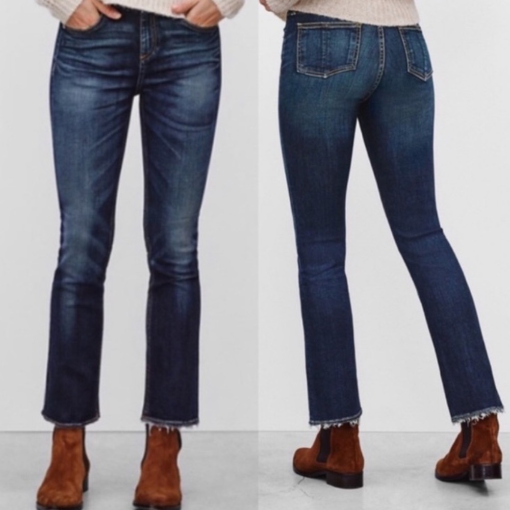 Rag and Bone 10 inch crop Jeans in Frayed Doheny